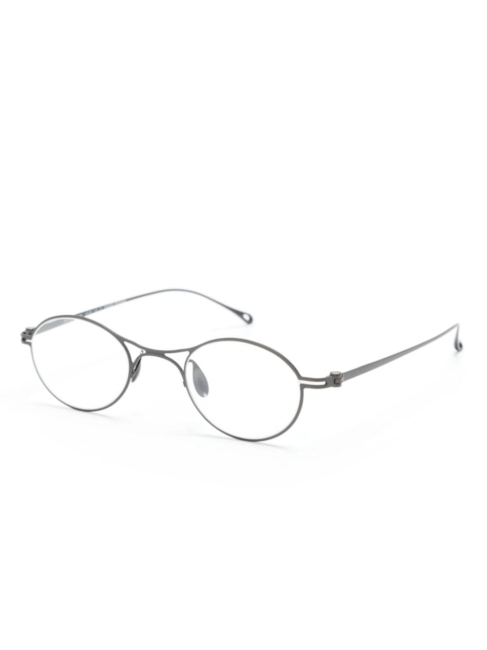 Shop Giorgio Armani Oval-frame Glasses In 银色