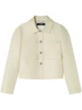 Versace silk-blend cropped jacket - Neutrals