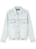 Versace pearl-embellished denim jacket - Blue