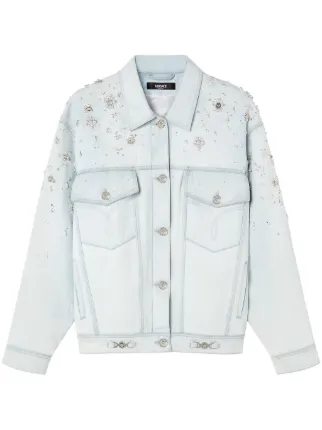 Versace ビジュートリム デニムジャケット | ブルー | FARFETCH JP