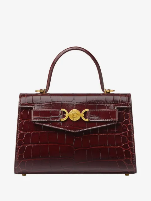 Versace  شنطة عملية جلد بنقش جلد التمساح