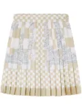 Versace Barocco checkerboard-print silk miniskirt - Neutrals
