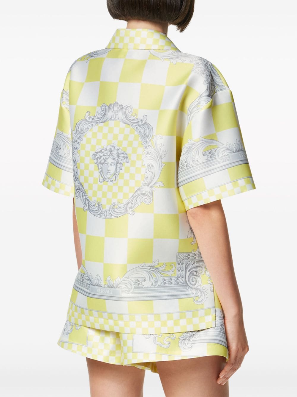 Versace Barocco cropped blouse Geel