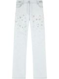 Versace embellished straight-leg jeans - Blue