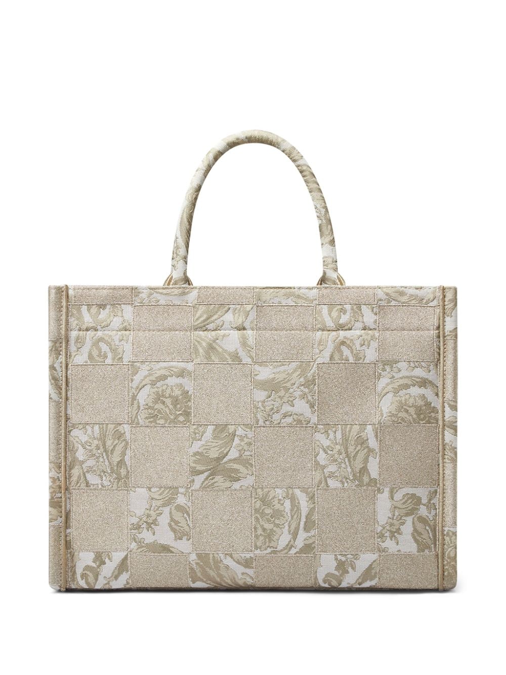 Shop Versace Athena Barocco-jacquard Tote Bag In Neutrals