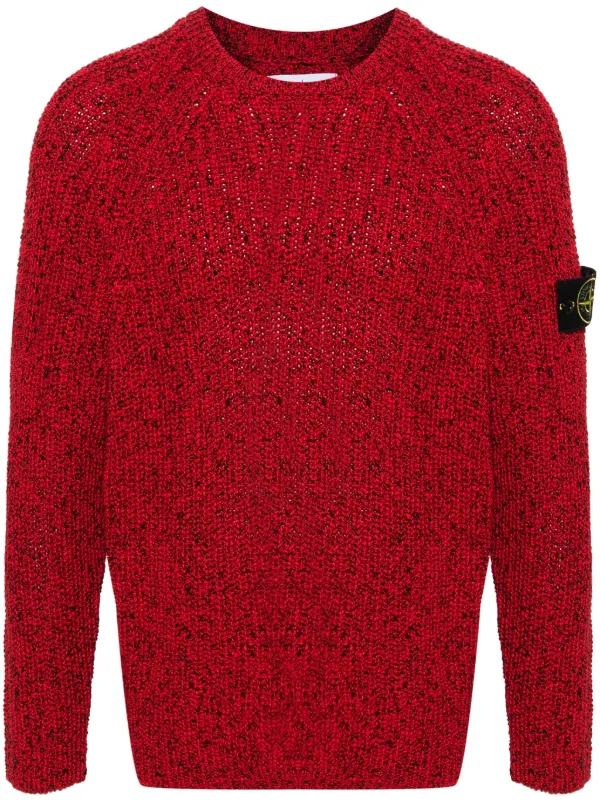 Stone Island Compass Cotton Jumper Red FARFETCH