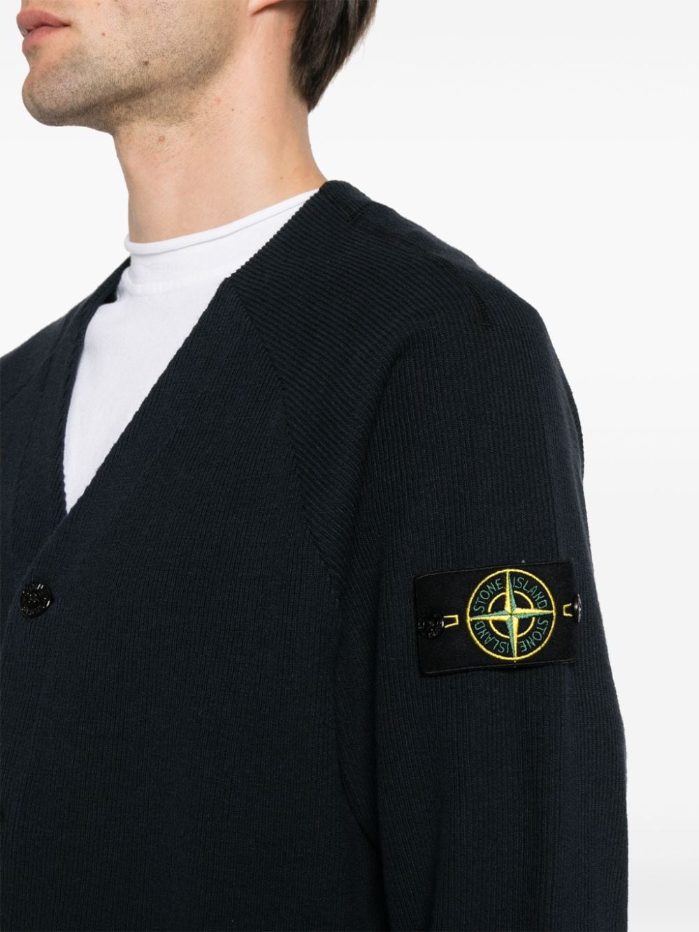 Stone Island Vest met Compass-logopatch Blauw