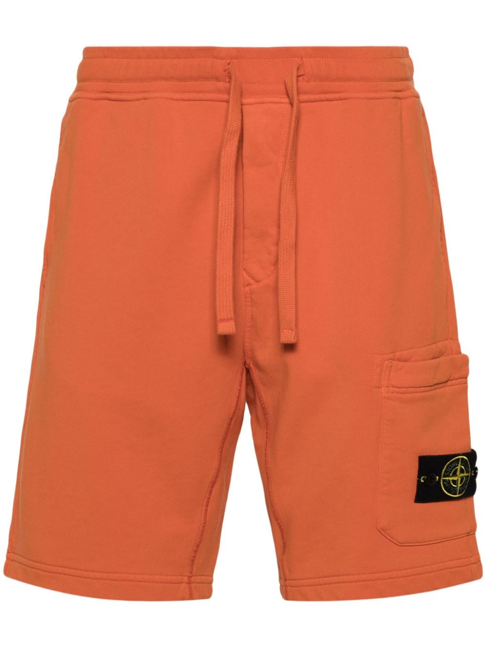 Shop Stone Island Compass-badge Cargo Shorts In Orange