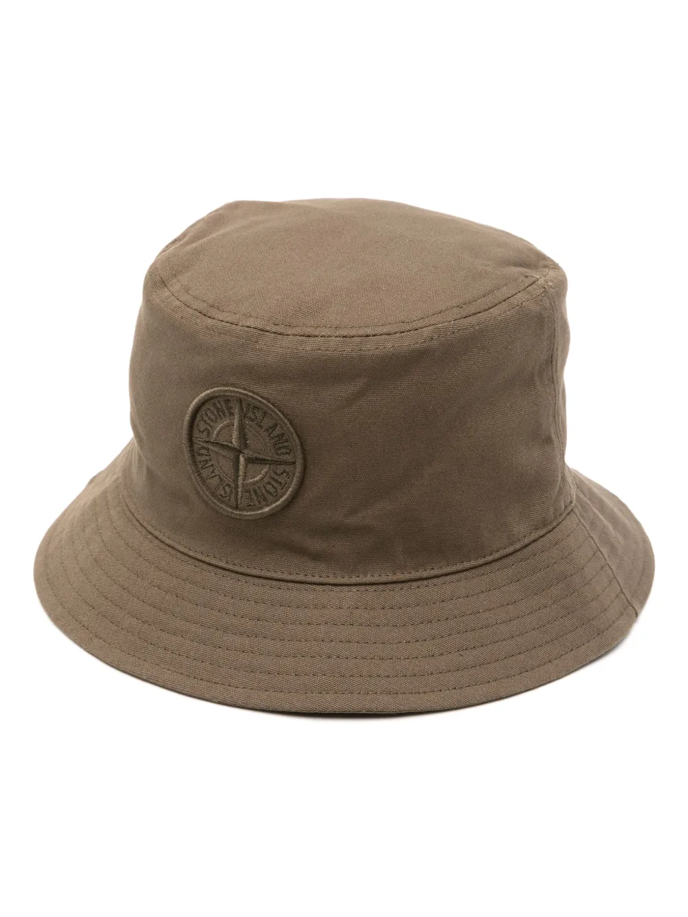 Stone Island Compass-motif Cotton Bucket Hat In Green