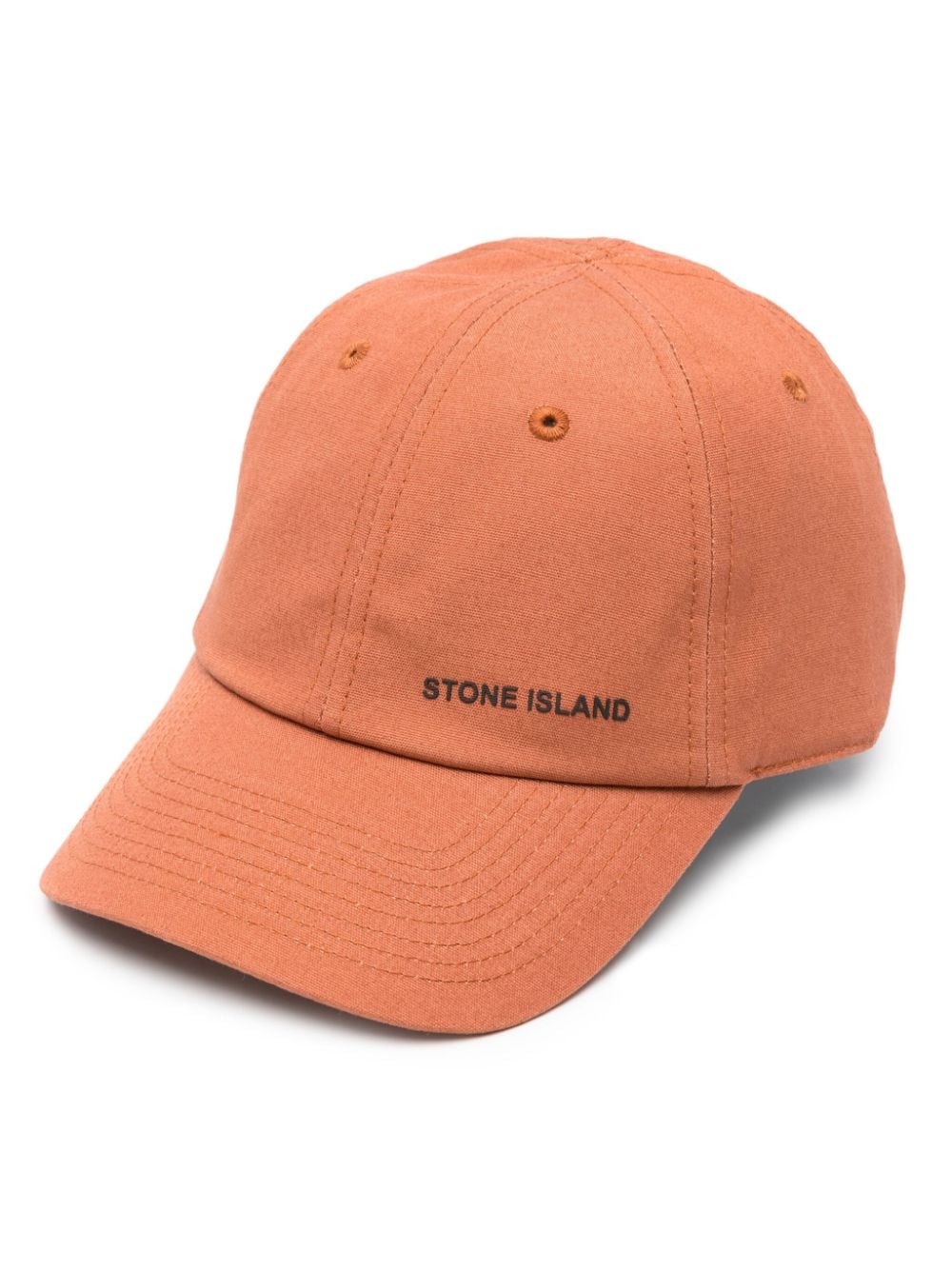 Stone Island Logo-lettering Cotton Hat In Brown