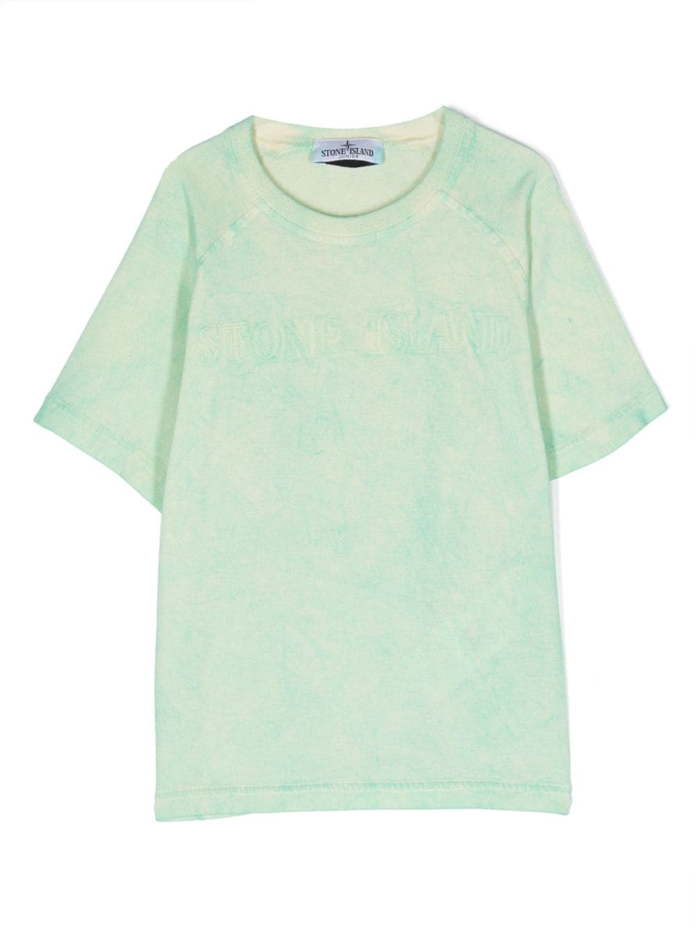 Stone Island Junior Kids' Logo-embroidered Cotton T-shirt In Green