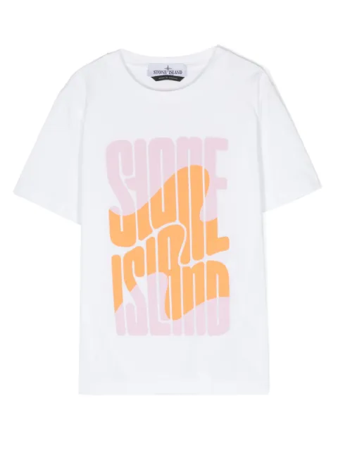 Stone Island Junior logo-print cotton T-shirt