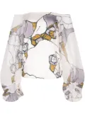 Silvia Tcherassi Aimar graphic-print silk blouse - White
