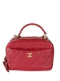 CHANEL Pre-Owned 2017-18 CC diamond-quilted bowling bag - Red