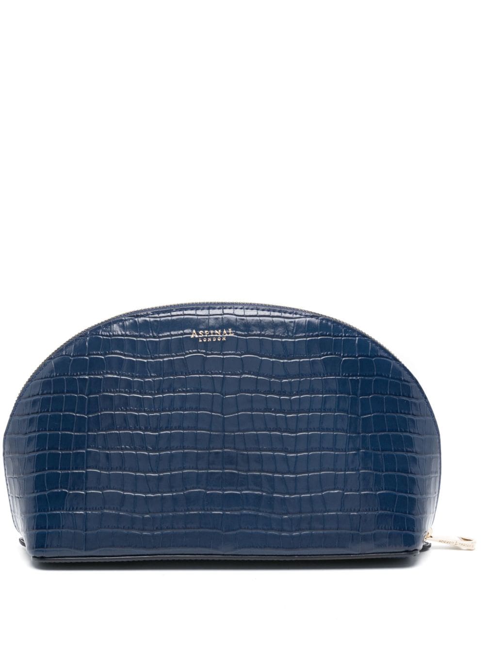 Aspinal Of London Large Croc-embossed Make-up Bag In Blue