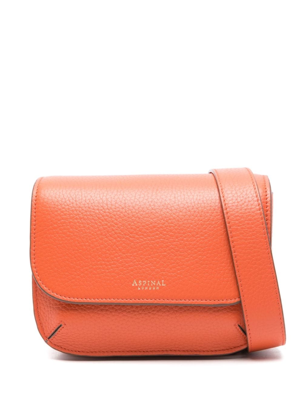 Shop Aspinal Of London Ella Leather Cross Body Bag In Orange