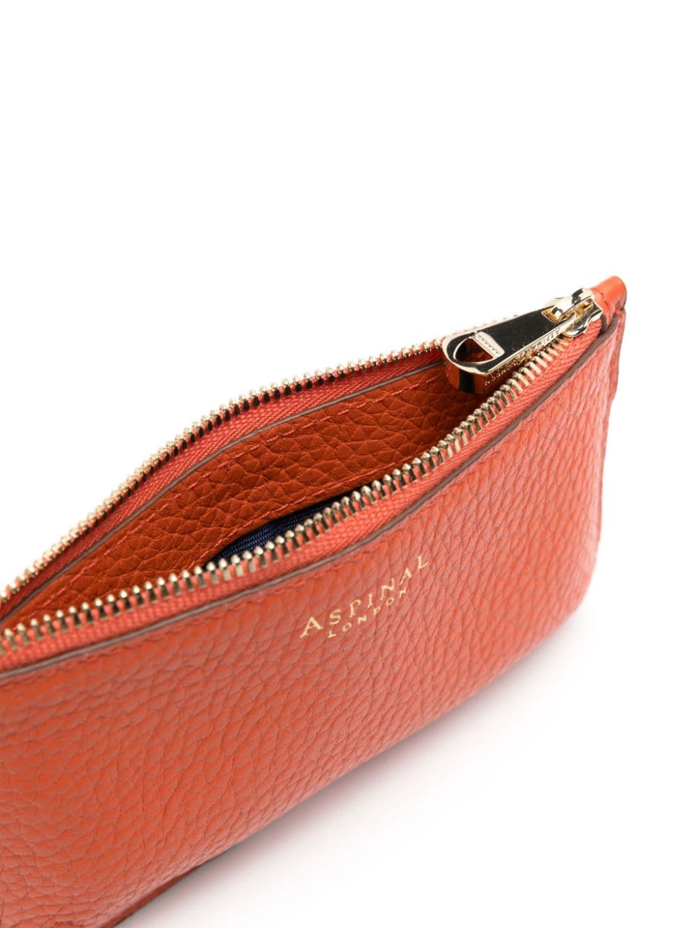 Shop Aspinal Of London Ella Leather Cardholder In Orange