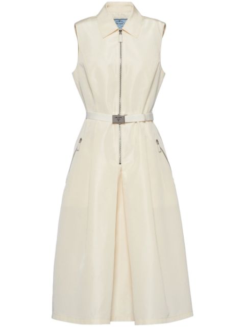 Prada belted faille midi dress