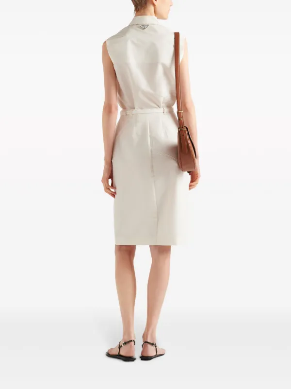 Prada zip-up Sleeveless Faille Shirt | White | FARFETCH Prada zip-up Sleeveless Faille Shirt | White | FARFETCH