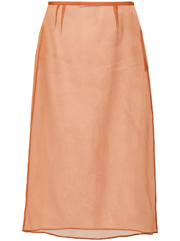 スカート PRADA Copper Organza Skirt Prada Copper Organza Skirt in Orange | Lyst