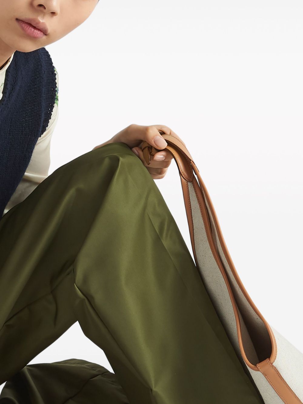 Shop Prada Re-nylon Straight-leg Trousers In Green