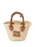 Miu Miu logo-appliqué woven tote bag - Neutrals