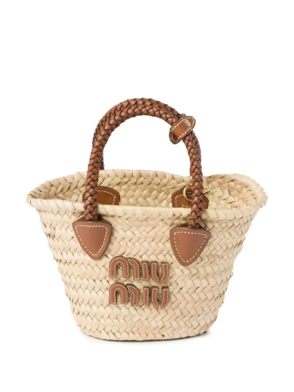 MiuMiu★ロゴアップリケ織りトップハンドルバッグ かごバッグ 欲しい！に出合う瞬間【Miu Miu 2023年プレフォールコレクション