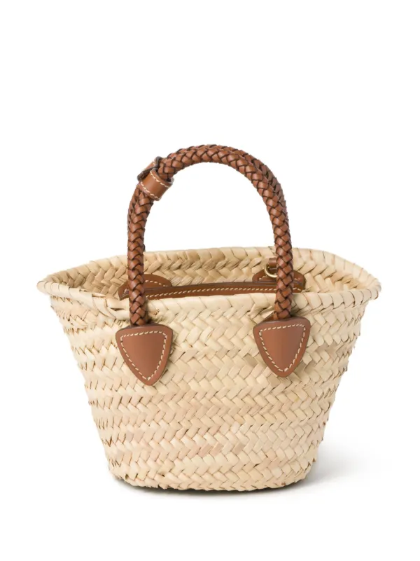 MiuMiu★Raffia-effect woven tote bag Miu Miu Raffia-Effect Woven Tote Bag | Saks Fifth Avenue