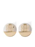 Miu Miu logo-plaque clip-on earrings - Gold