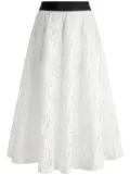 alice + olivia Earla lace flared skirt - White