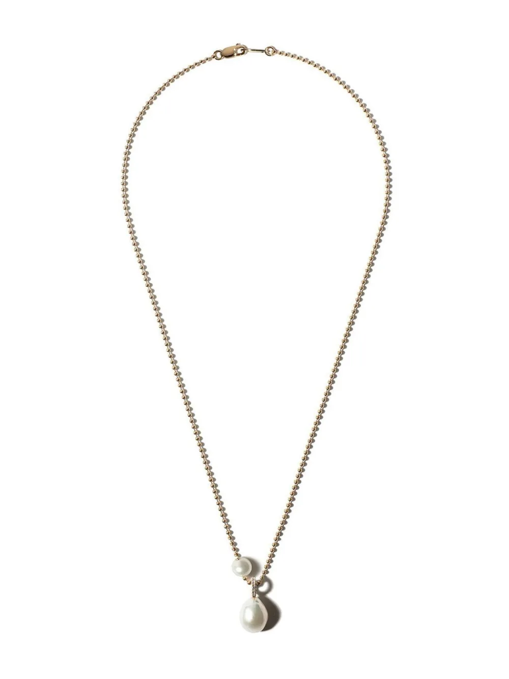 Mizuki Collana in oro giallo 14 carati, perle e diamanti