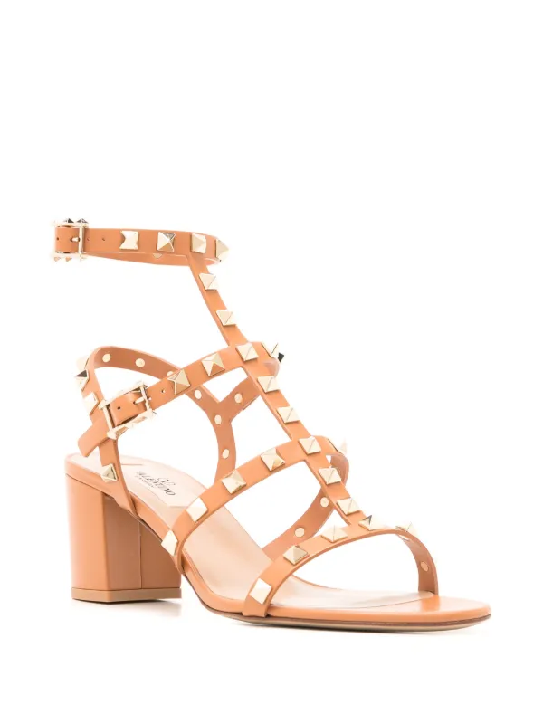 サンダル・ミュール VALENTINO SANDAL (6W2S0LK6BEK 0NO) Valentino Garavani Nellcôte 60MM Crust Leather Sandals