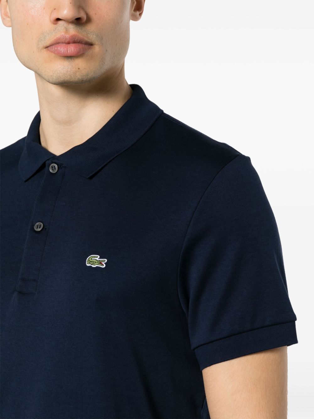 LACOSTE LOGO-PATCH COTTON POLO SHIRT 