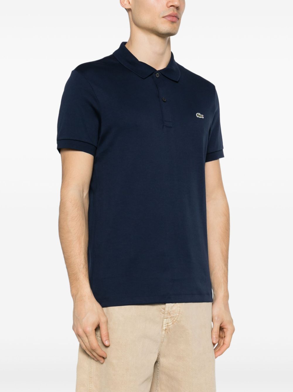 LACOSTE LOGO-PATCH COTTON POLO SHIRT 