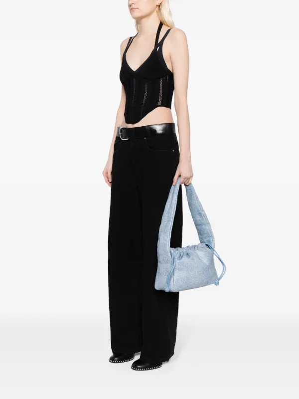 Alexander Wang Ryan Puff Denim Effect Leather Shoulder Bag