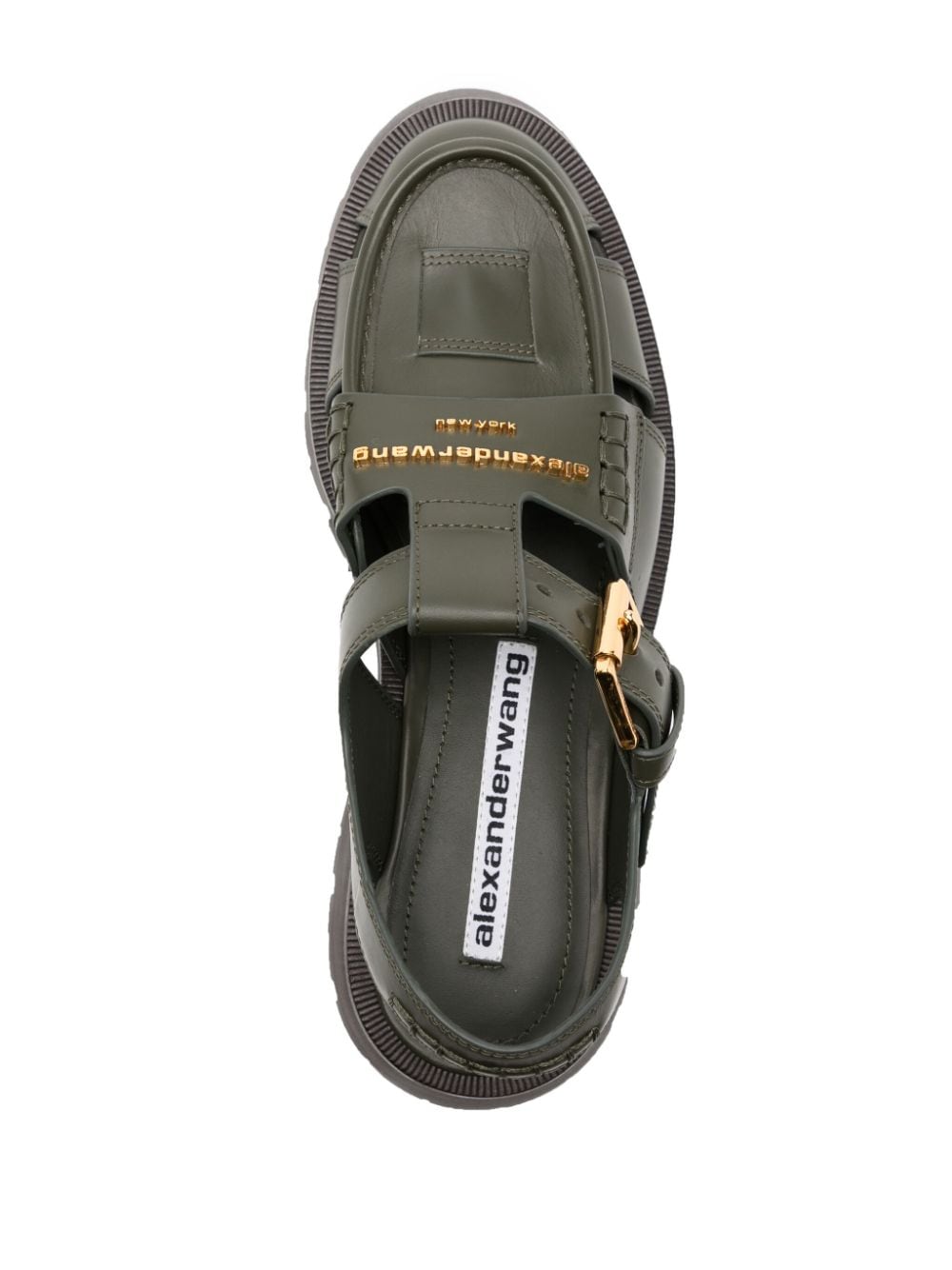 Shop Alexander Wang Carter Caged Leather Sandals In 绿色