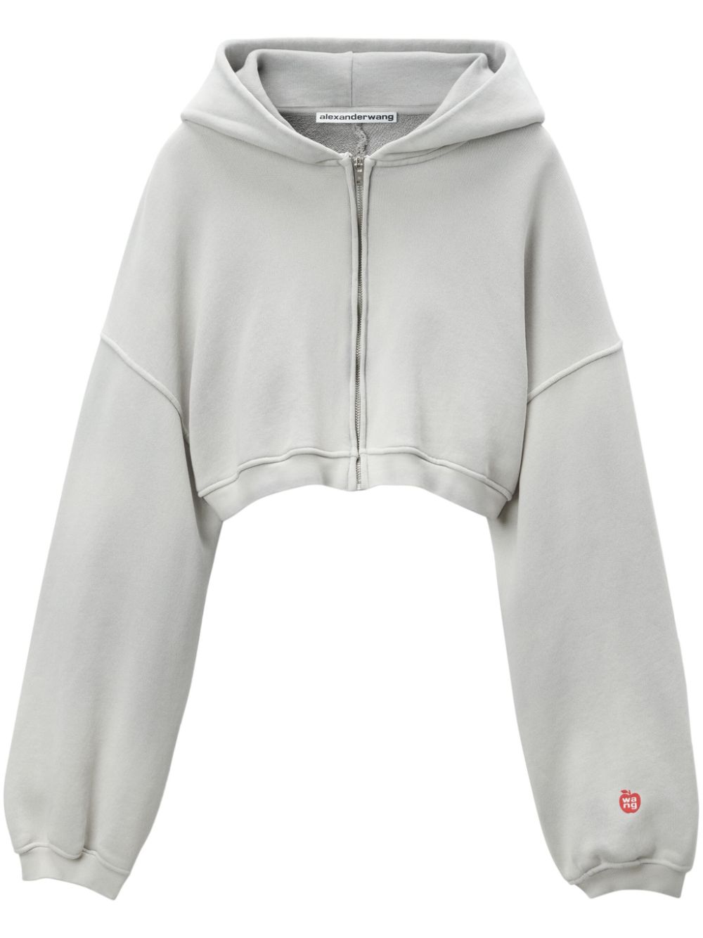 Alexander Wang cotton zip-up hoodie Grijs