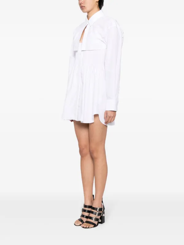 Alexander Wang Smocked Mini Shirt Dress White FARFETCH IN
