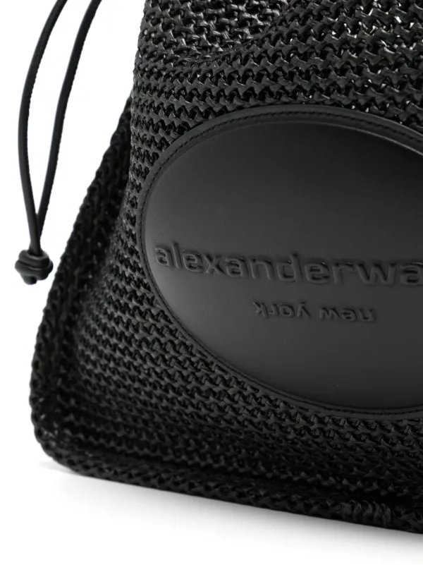 Alexander Wang Large Ryan logo-patch Raffia Shoulder Bag