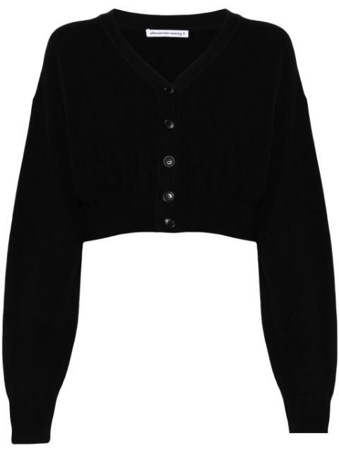 Alexander Wang logo-embossed cropped cardigan Women