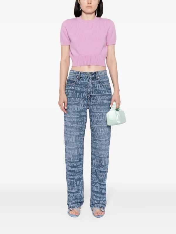 Alexander Wang EZ logo-print Jeans | Blue | FARFETCH JO