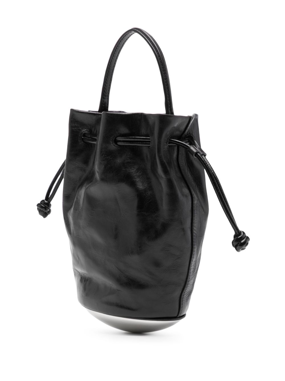 Shop Alexander Wang Dome Barrel Leather Bucket Bag In Black
