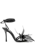 Alexander Wang Leonie 105mm floral-appliqué sandals - Black