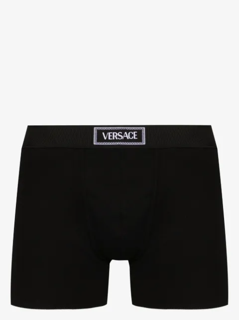 Versace cotton ribbed long trunks
