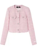 Versace Medusa Head-buttons checked cropped jacket - Pink