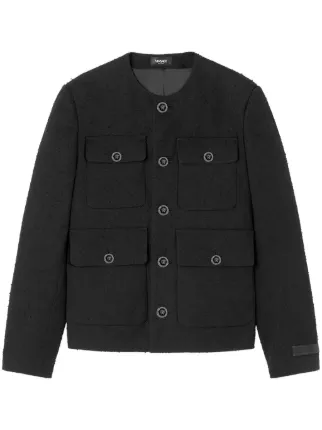 【SALE】VERSACE ブークレ ツイード ジャケット 黒 Versace ブークレツイード ジャケット | ブラック | FARFETCH JP