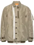sacai contrasting-trim layered bomber jacket - Green