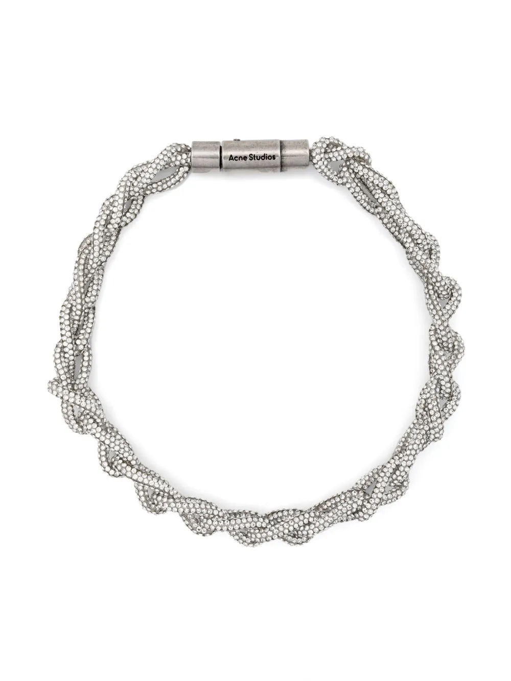 Acne Studios Choker con cristalli - Argento