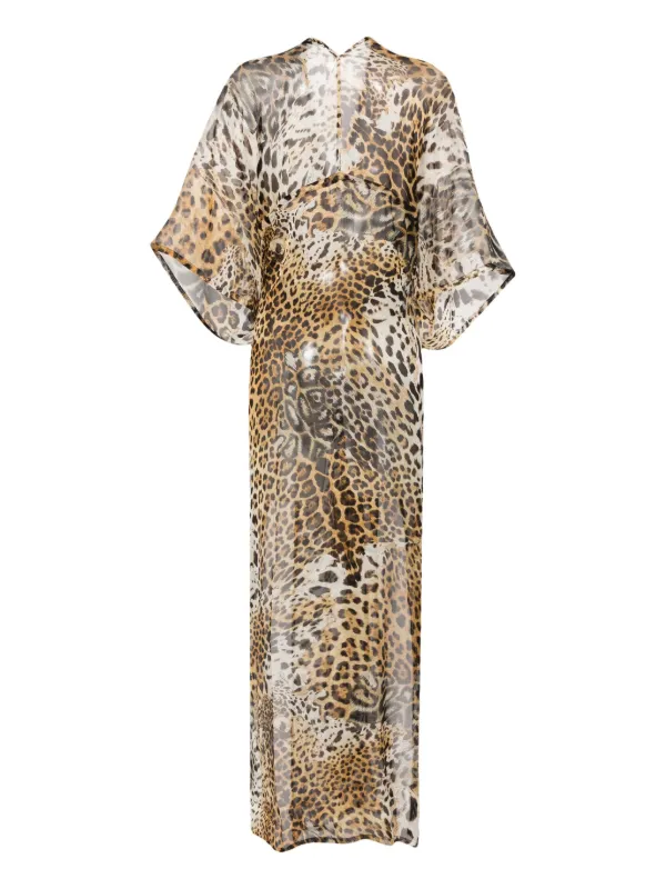 [Sea] Animal Print 2024 Silk Dress - Size 2