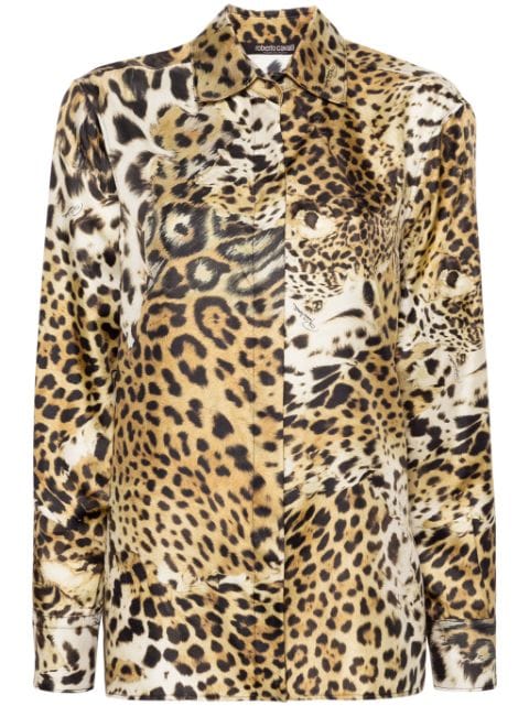 Roberto Cavalli leopard-print silk shirt